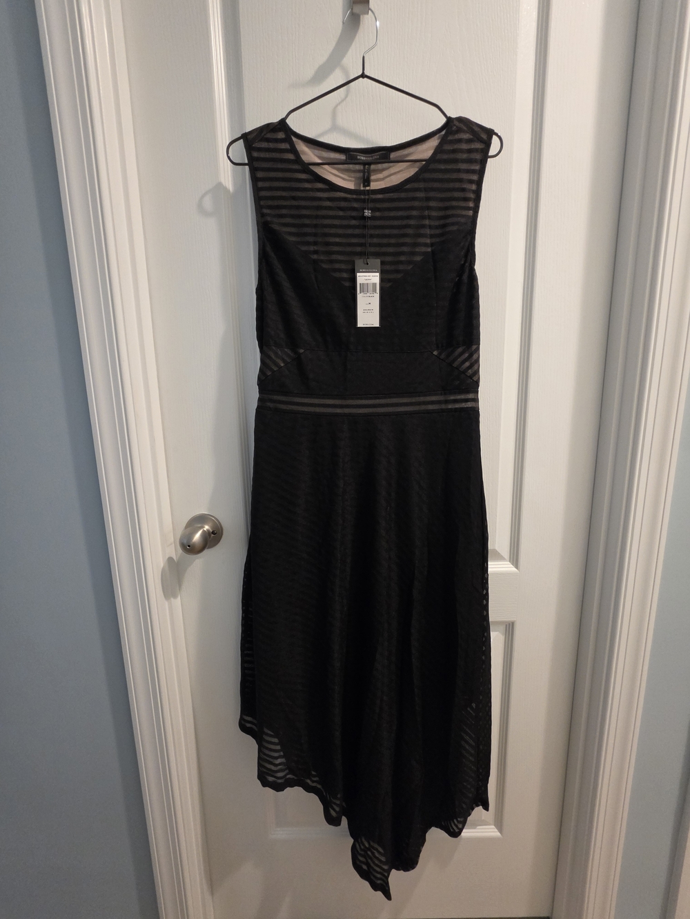 BCBGMAXAZRIA Leona Striped Asymmetrical Dress